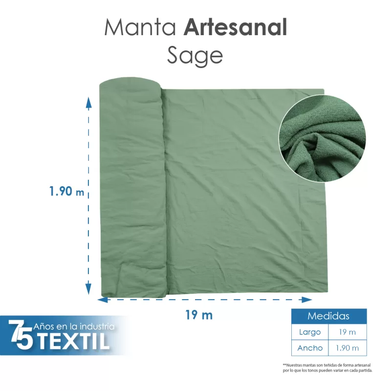 Manta Artesanal 1.90 M ancho Sage