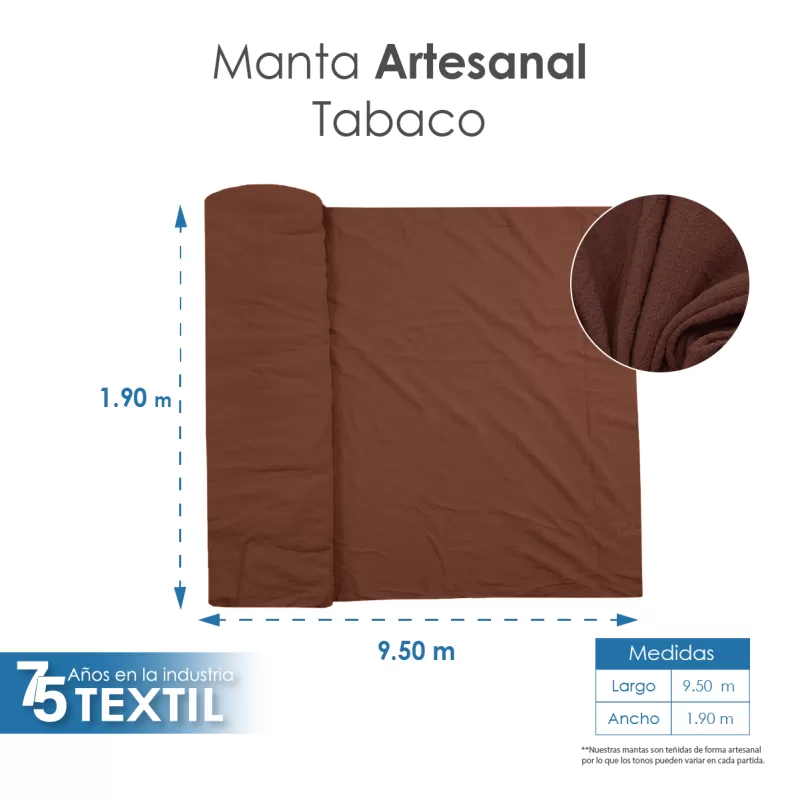Manta Artesanal 1.90 M ancho Tabaco