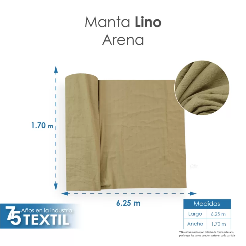 Manta Lino 1.70 M ancho Arena