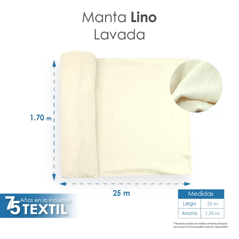 Manta Lino Lavada 1.70 M ancho