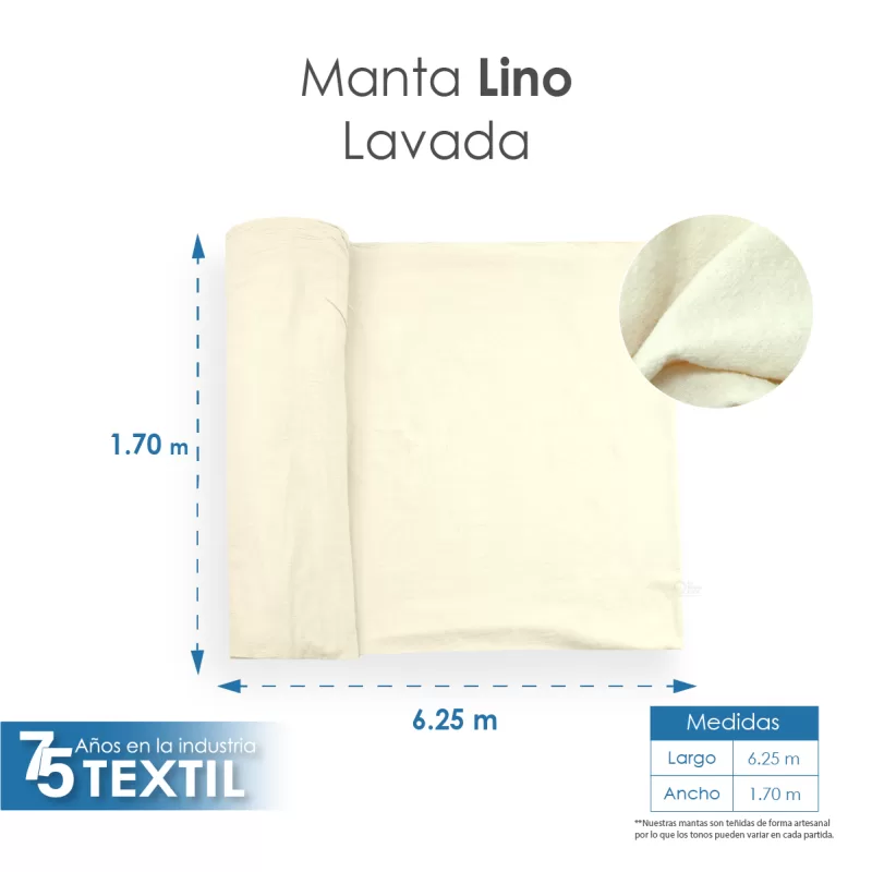 Manta Lino Lavada 1.70 M ancho