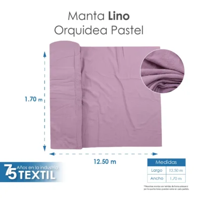 Manta Lino 1.70 M ancho Orquídea Pastel: imagen 3