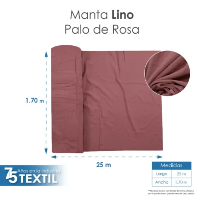 Manta Lino 1.70 M ancho Palo de Rosa: imagen 4