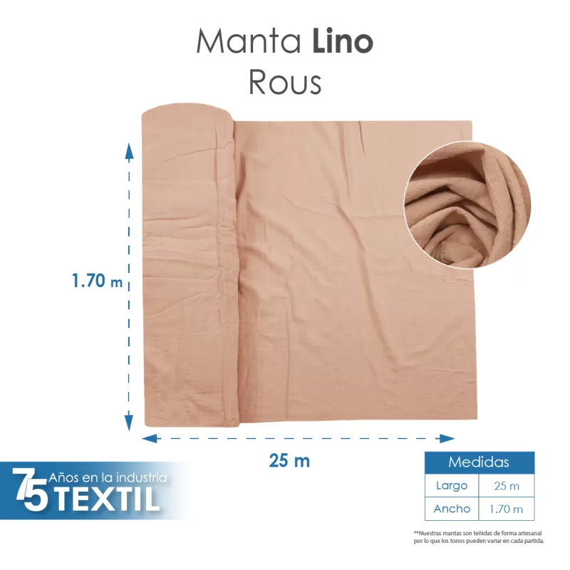 Manta Lino 1.70 M ancho Rous