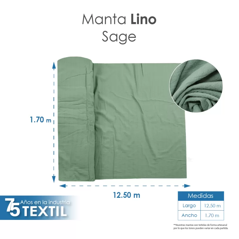 Manta Lino 1.70 M ancho Sage