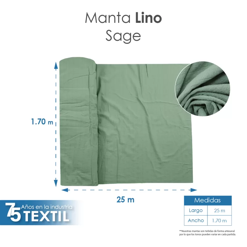 Manta Lino 1.70 M ancho Sage