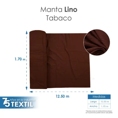 Manta Lino 1.70 M ancho Tabaco: imagen 3