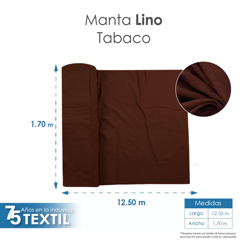 Manta Lino 1.70 M ancho Tabaco