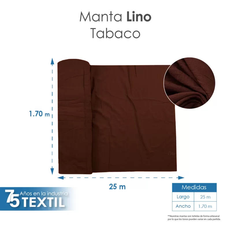 Manta Lino 1.70 M ancho Tabaco