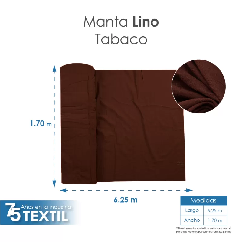 Manta Lino 1.70 M ancho Tabaco