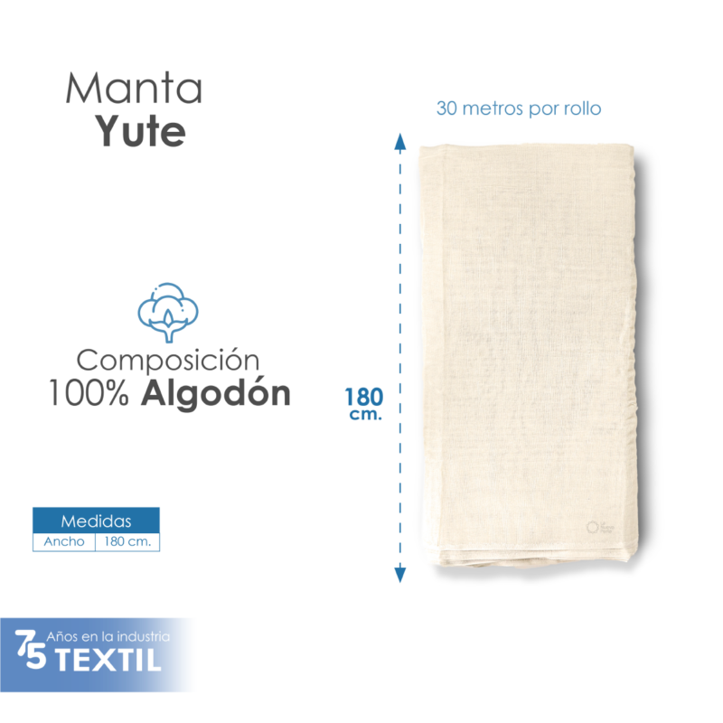 Manta Yute 1.80 M ancho Crudo