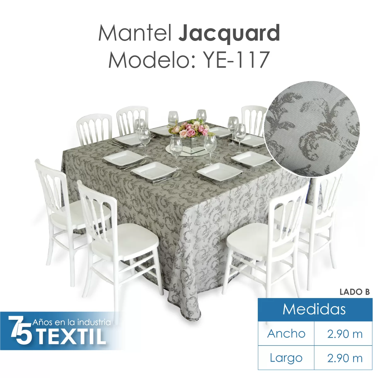 Mantel Yackard Imperial 2.90 X 2.90 M YE-117: imagen 2
