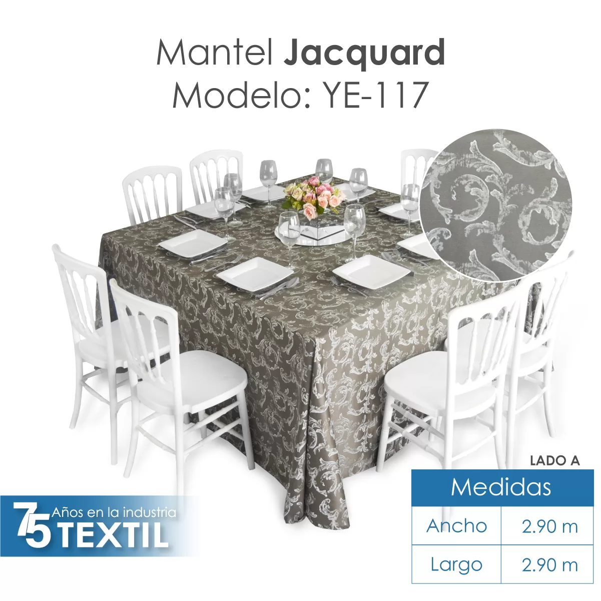 Mantel Yackard Imperial 2.90 X 2.90 M YE-117: imagen 3
