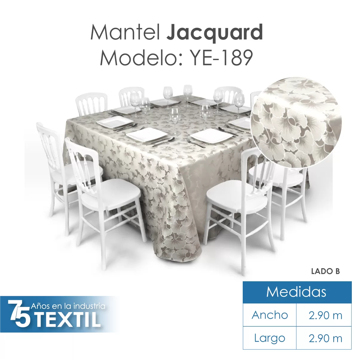 Mantel Yackard Imperial 2.90 X 2.90 M YE-189: imagen 2