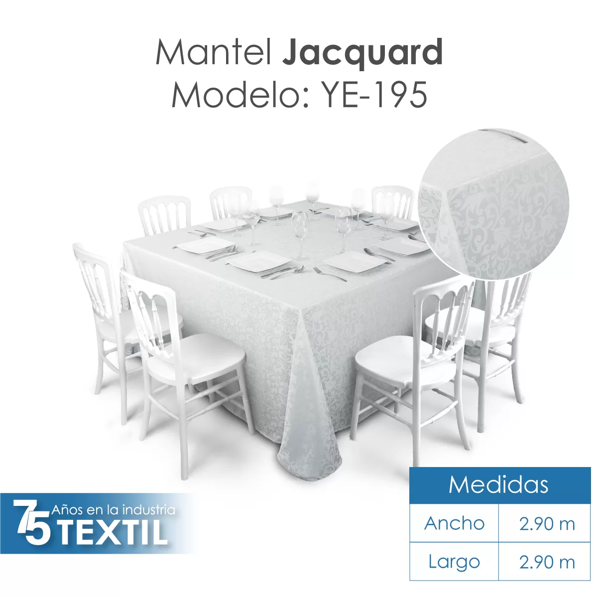 Mantel Yackard Imperial 2.90 X 2.90 M YE-195: imagen 2