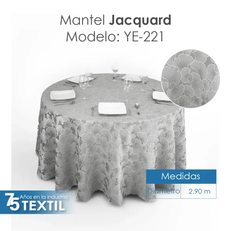 Mantel Yackard Redondo YE-221 PLATA