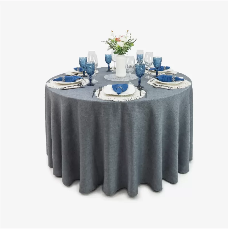Mantel Redondo Lino Ginebra 2.90 D Gris Oxford