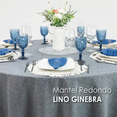 Mantel Redondo Lino Ginebra 2.90 D Gris Oxford: imagen 3