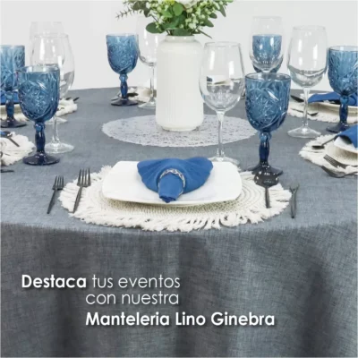 Mantel Redondo Lino Ginebra 2.90 D Gris Oxford: imagen 5