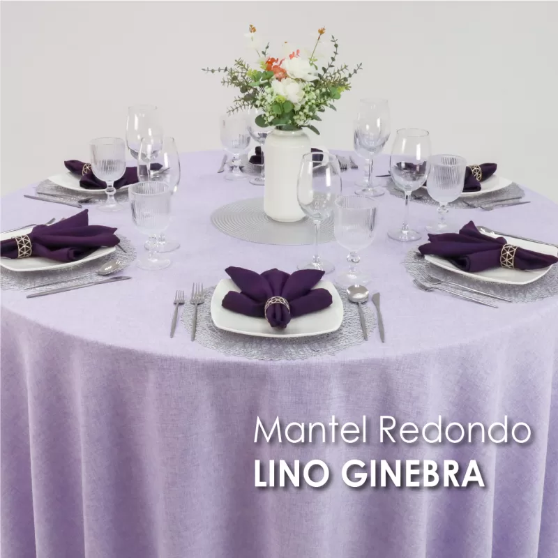 Mantel Redondo Lino Ginebra 2.90 D Lila