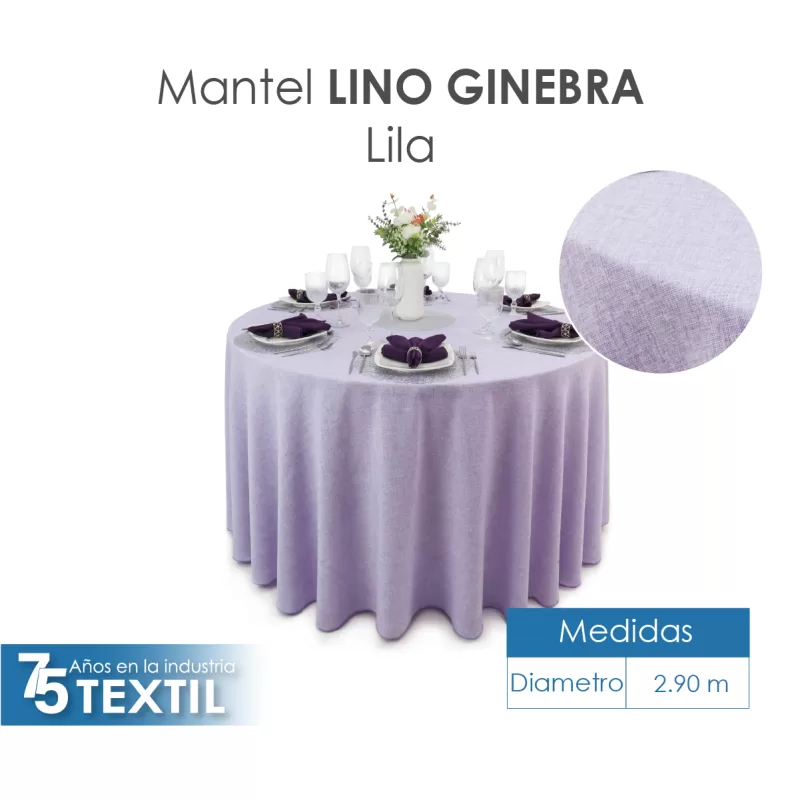 Mantel Redondo Lino Ginebra 2.90 D Lila