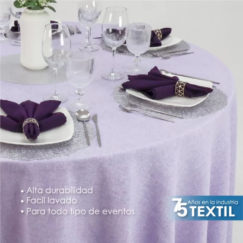 Mantel Redondo Lino Ginebra 2.90 D Lila