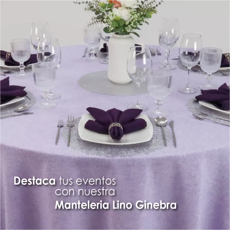 Mantel Redondo Lino Ginebra 2.90 D Lila