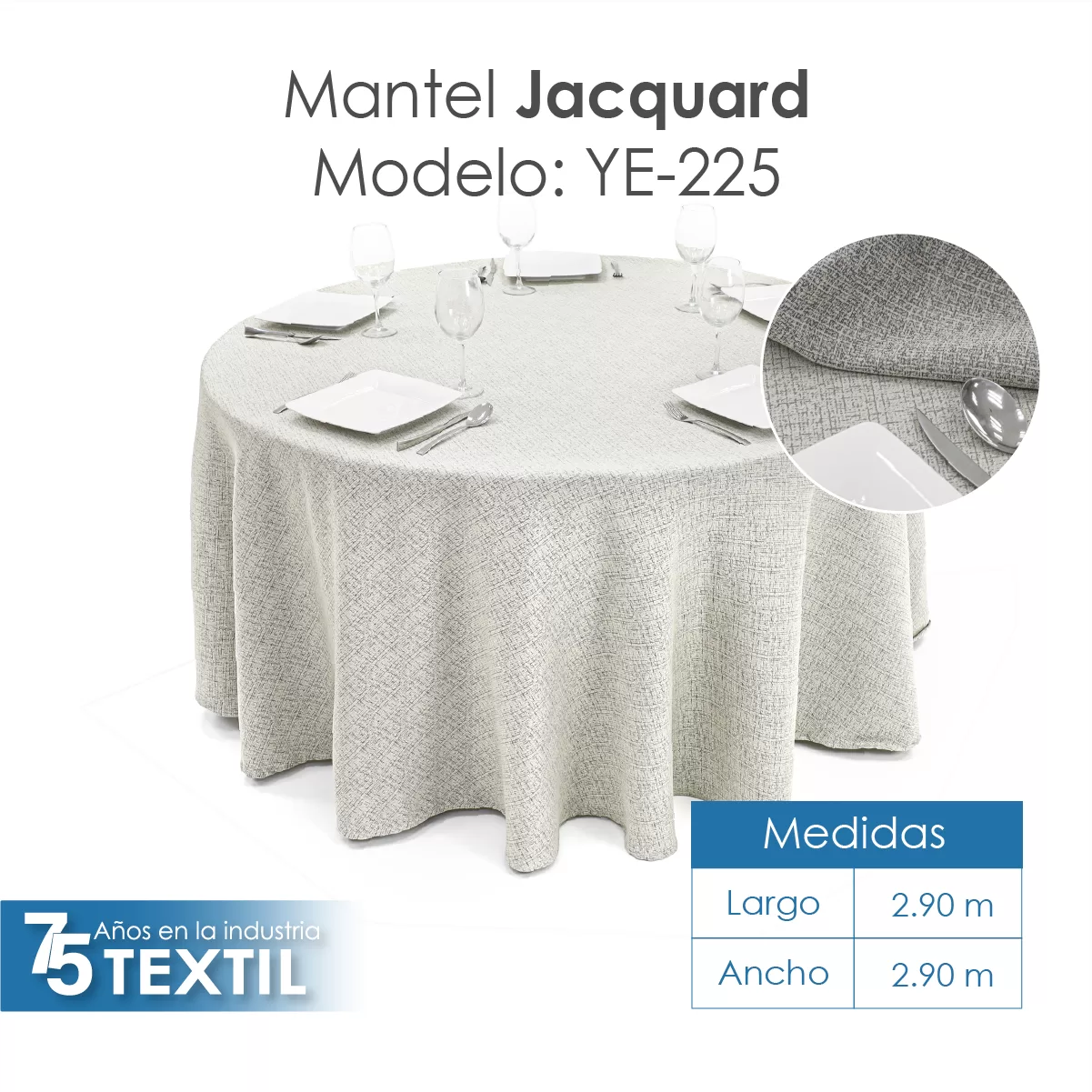 Mantel Yackard Redondo YE-225 MASAI VERDE: imagen 2