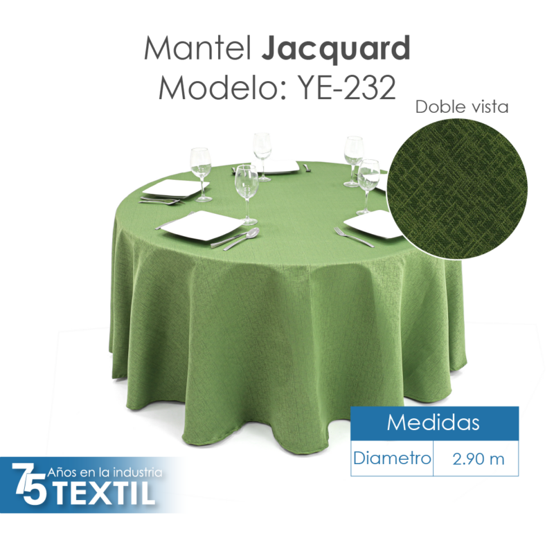 Mantel Yackard Redondo YE-232 VERDE AGUACATE