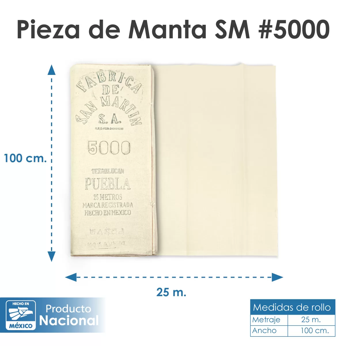 Manta S/M cruda #5000 100% algodón: imagen 2