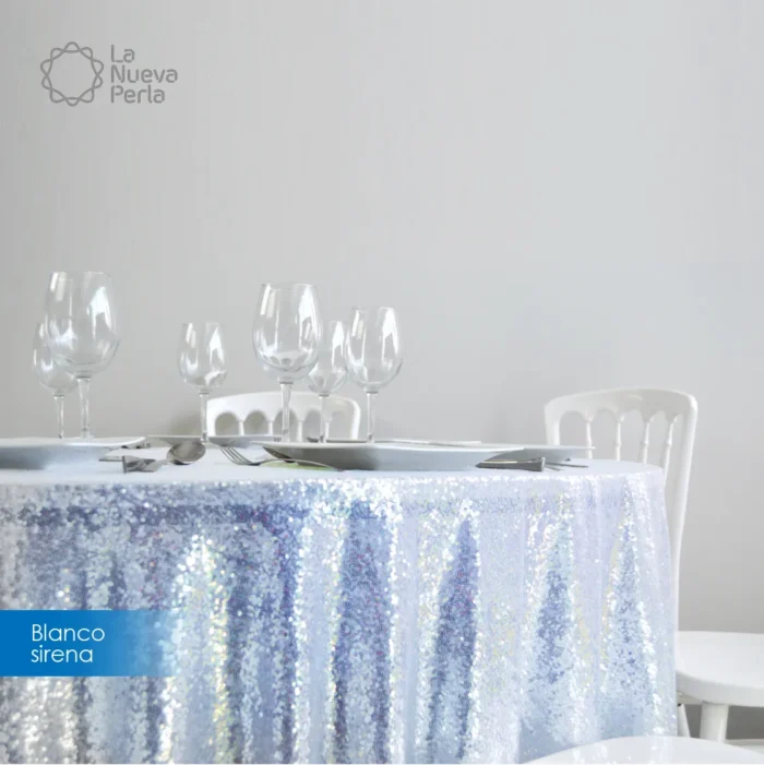 Mantel Redondo Tela Lentejuela 2.90 D Fiusha