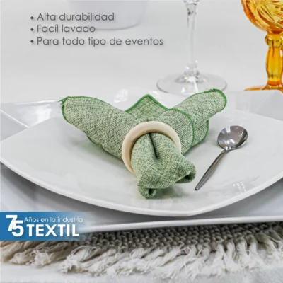 Servilleta Lino Ginebra 45x45 cm Verde Aguacate: imagen 4