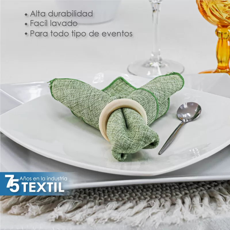 Servilleta Lino Ginebra 45x45 cm Verde Aguacate
