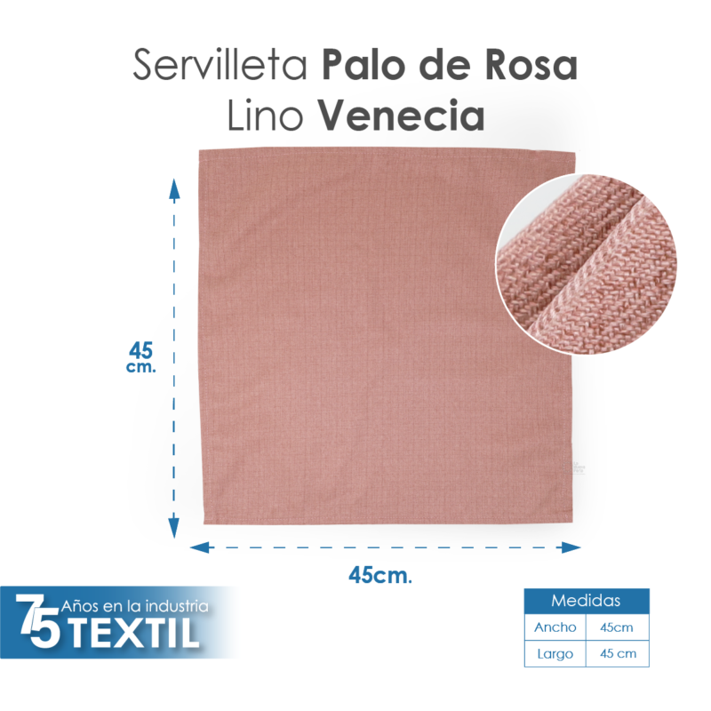 Servilleta Lino Venecia 45x45 cm Palo de Rosa