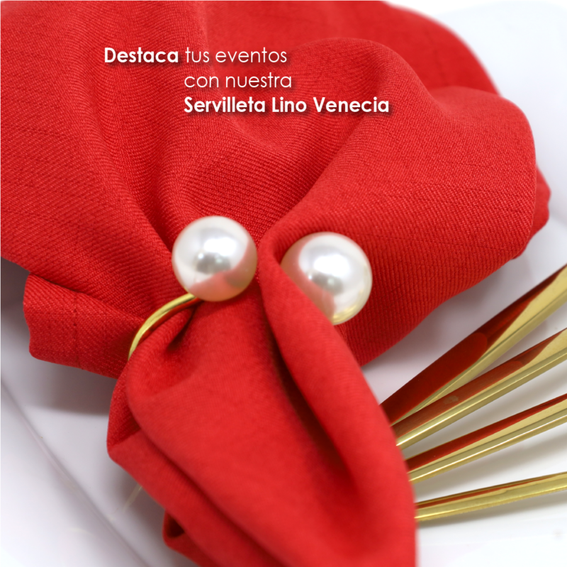Servilleta Lino Venecia 45x45 cm Rojo