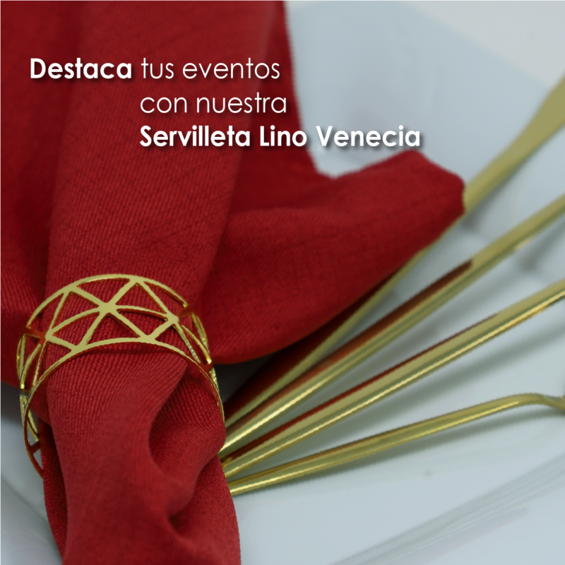 Servilleta Lino Venecia 45x45 cm Rojo Quemado