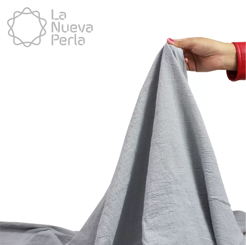 Manta Artesanal 1.90 M ancho Gris Plata