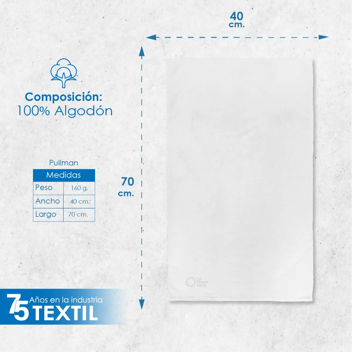 Toalla Confort Pullman 160 g 70 x 40 cm: imagen 2