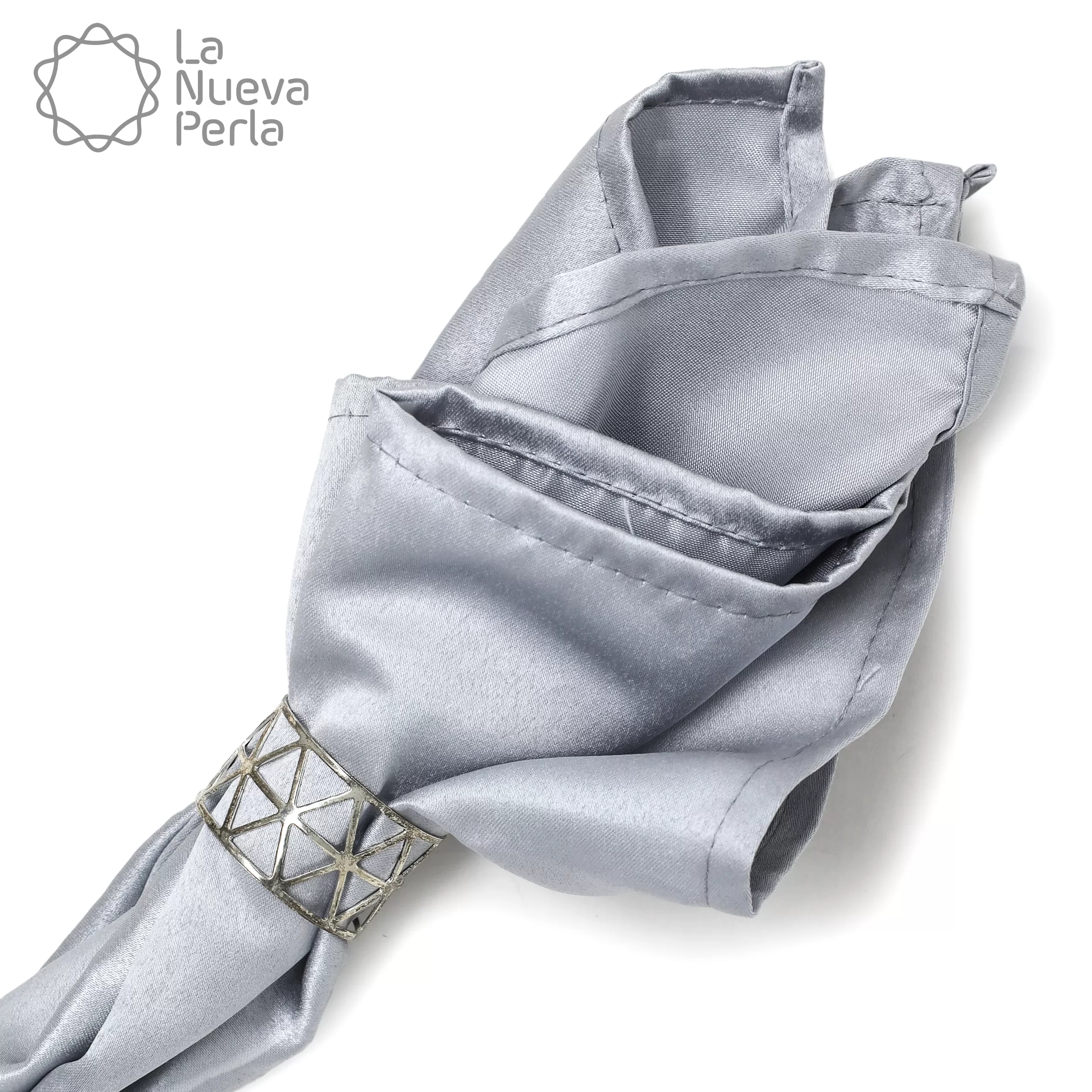 Servilleta Yackard Liso 45x45 cm Plata: imagen 1