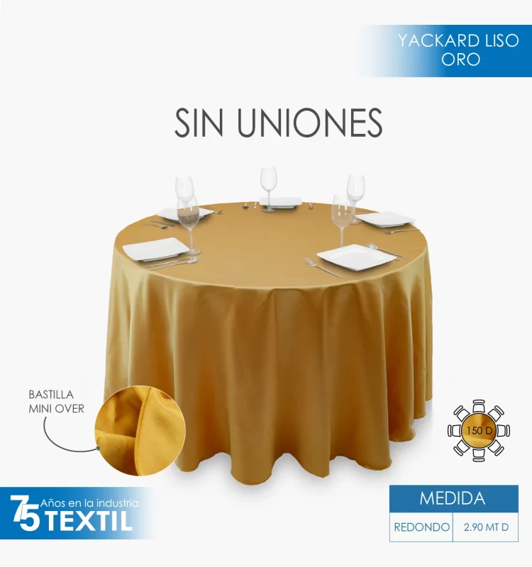 Mantel Redondo Yackard Liso 290 D Oro