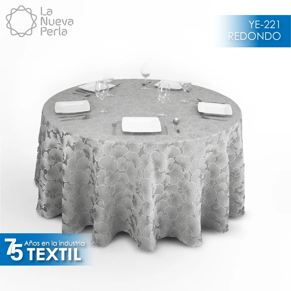 Mantel Yackard Redondo YE-221 PLATA: imagen 1