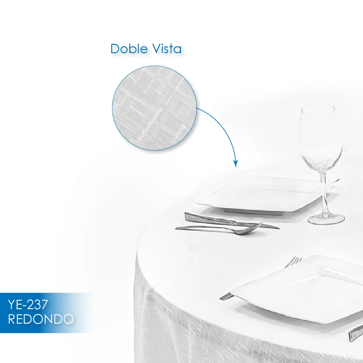 Mantel Yackard Redondo YE-237 NAIROBI BLANCO: imagen 2