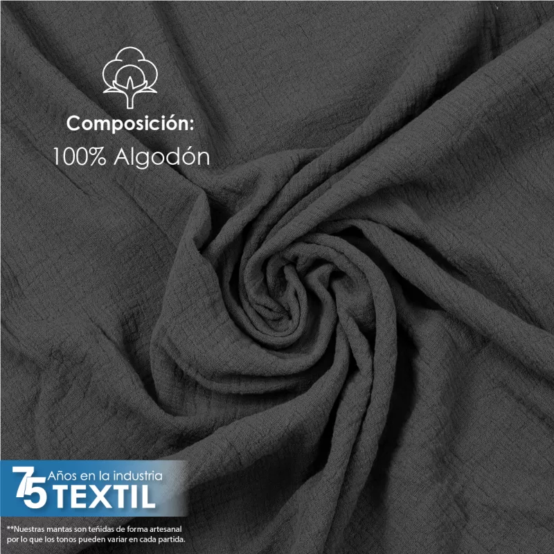 Manta Muselina 2.55 M ancho Gris Oxford