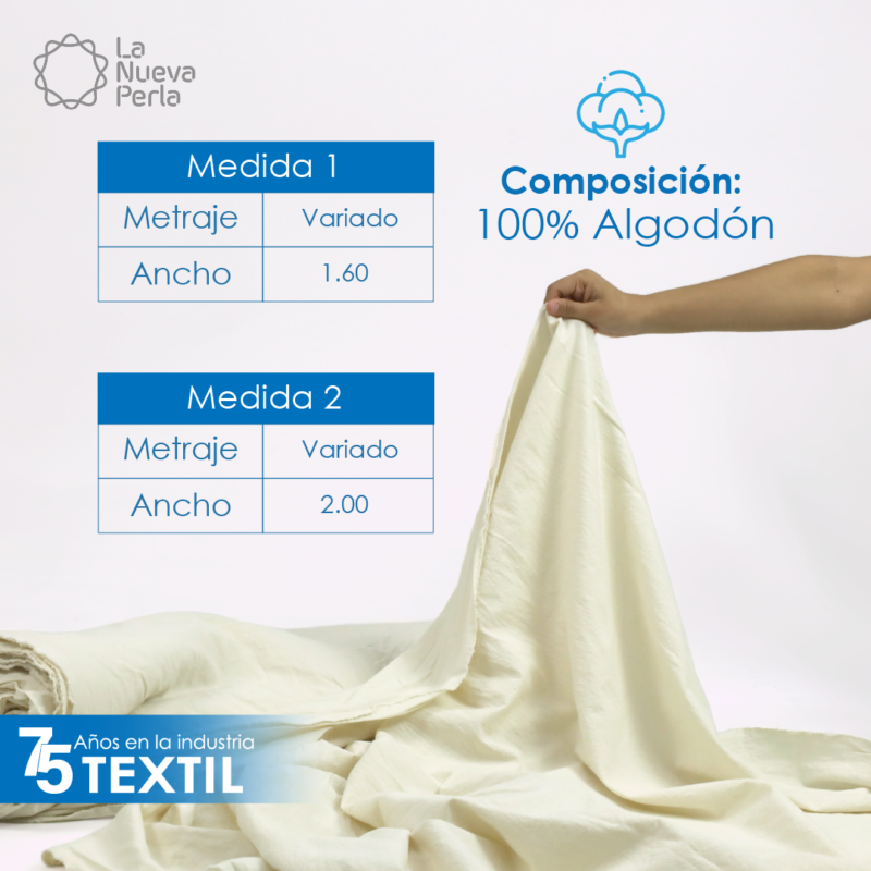 Manta Superior 1.60 M ancho Blanqueada