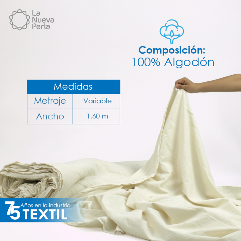 Manta San Luis 1.60 M ancho Lavado
