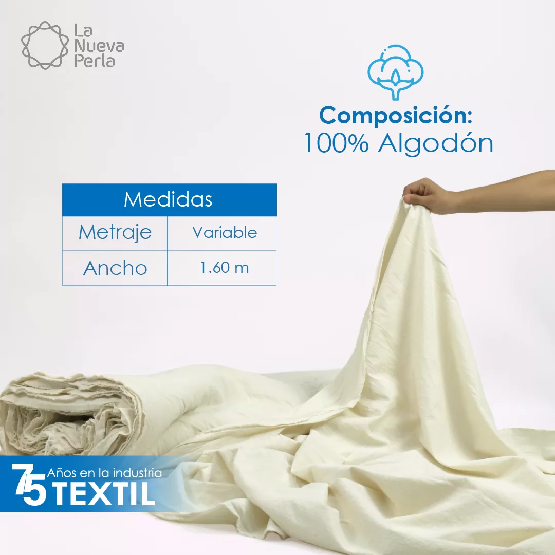 Manta San Luis 1.60 M ancho Blanqueado: imagen 3