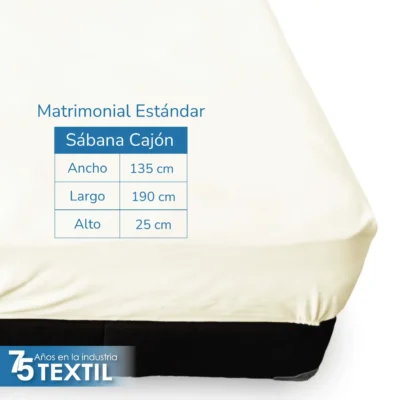 Sábana Cajón Manta Crudo Matrimonial Colchón Normal 135 x 190 x 25 cm: imagen 2