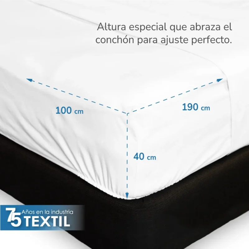 Sábana Cajón Manta Blanco Queen Size Colchón Alto 150 x 190 x 40 cm