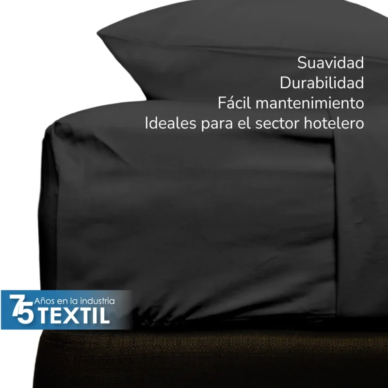 Sábana Cajón Manta Negro King Size Colchón Alto 200 x 190 x 40 cm