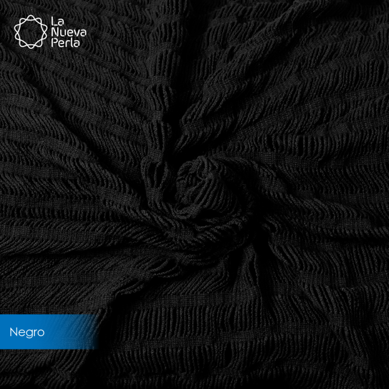 Manta Deshilada Sofia 1.30 M ancho Negro